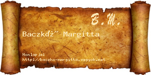 Baczkó Margitta névjegykártya